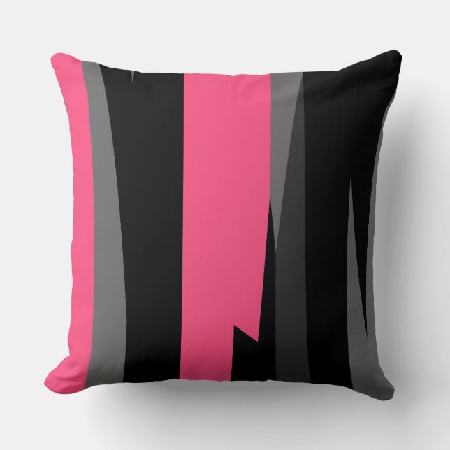 pink grey and black abstract   cushion (Front)