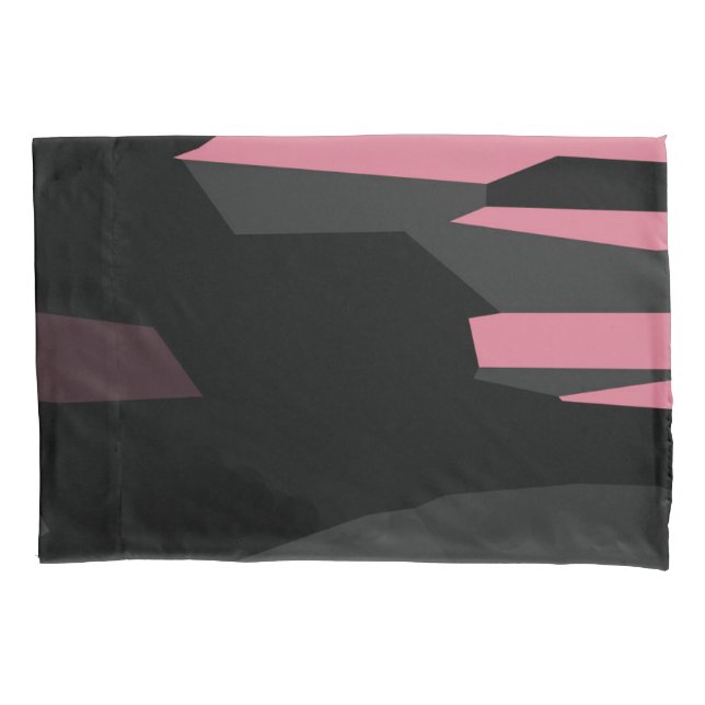pink grey and black abstract    pillowcase (Front)