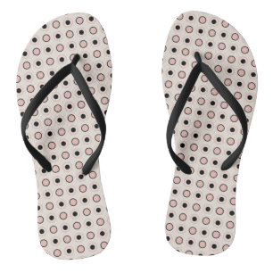 Pink, grey and black dots jandals