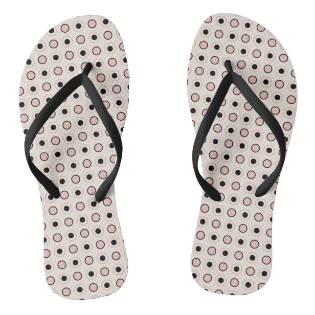 Pink, grey and black dots jandals (Footbed)