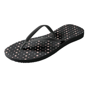 Pink, grey and black dots jandals