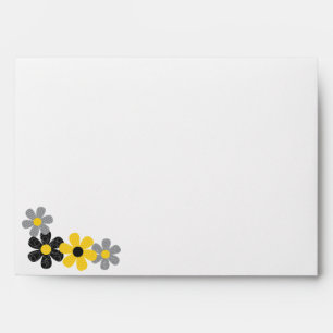 Pink, Grey and Black Flowers Envelope