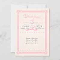 Pink, Grey and Cream Poster Style Directions Card