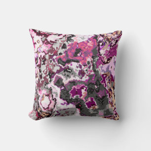 Pink, grey and Purple Abstract Cushion