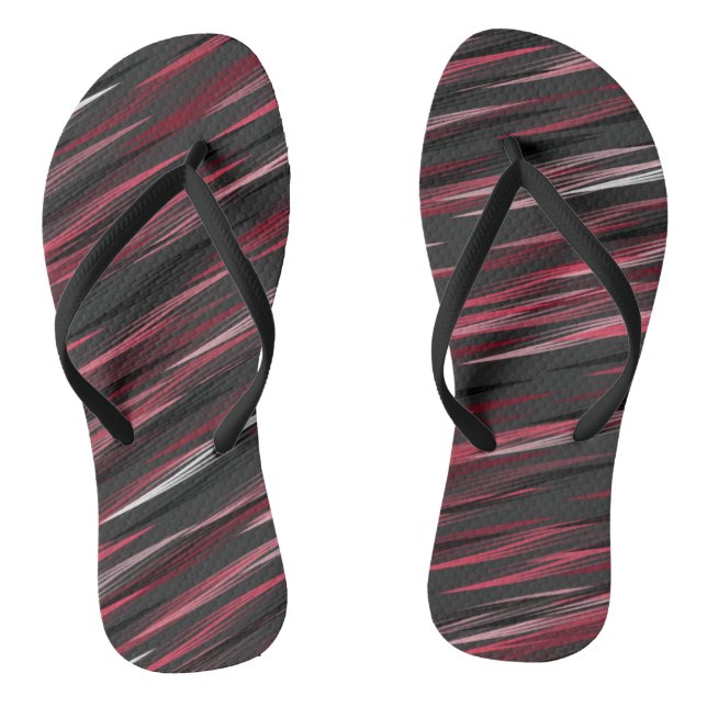 Pink Grey and White Abstract Jandals (Footbed)