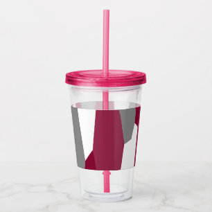 Pink Grey and White   Acrylic Tumbler