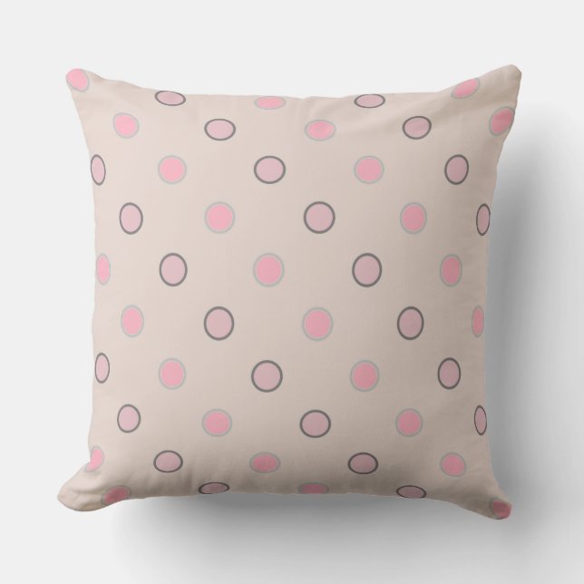 Pink, grey and white cushion (Front)