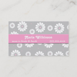 Pink, Grey, and White Daisy Mummy Card