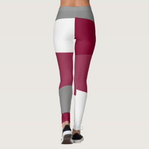 Pink Grey and White Leggings