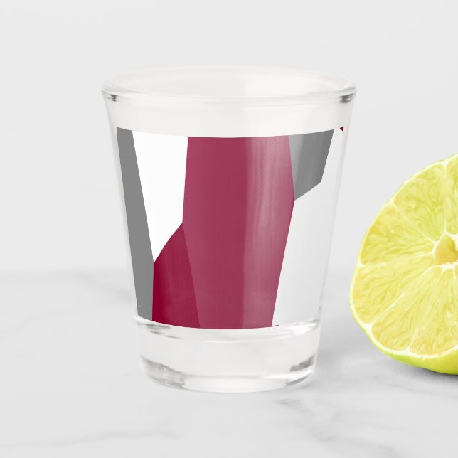 Pink Grey and White   Shot Glass (Front)