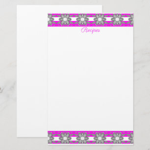 Pink Grey and White Stationery