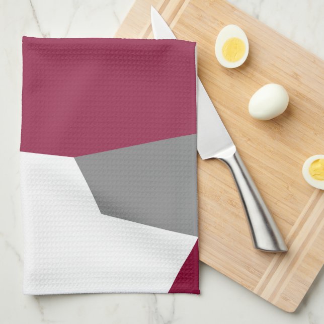 Pink Grey and White   Tea Towel (Quarter Fold)