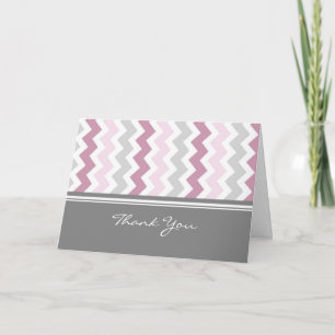 Pink Grey Baby Shower Hostess Thank You Card
