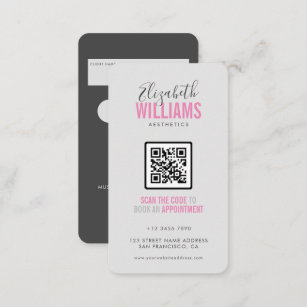 Pink Grey Beauty Salon QR Code Loyalty & Business Card