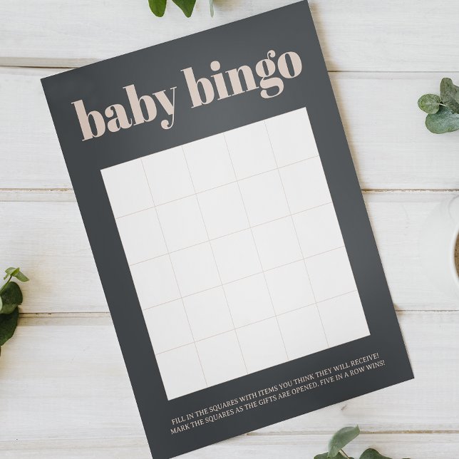 Pink Grey Boho Double Sided Baby Shower Game (Creator Uploaded)
