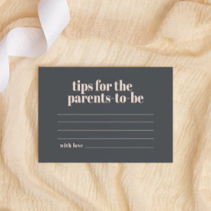 Pink Grey Boho Typography Baby Parenting Tips Note Card