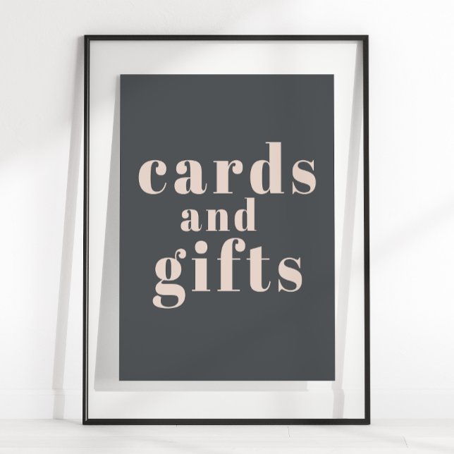 Pink Grey Boho Typography Baby Shower Cards Gifts Poster (Creator Uploaded)