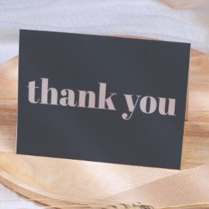 Pink Grey Boho Typography Baby Shower Thank You Card