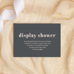 Pink Grey Boho Typography Display Baby Shower Enclosure Card