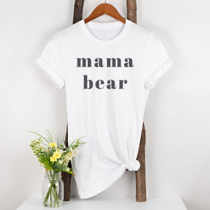 Pink Grey Boho Typography Girl Maternity Mama Bear T-Shirt