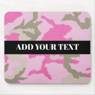 Pink Grey Camo Military Pattern Mouse Pad