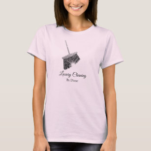 Pink Grey Cleaning Services Residence Keeping T-Shirt