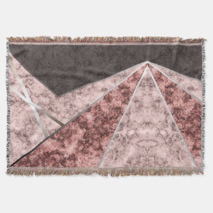 Pink grey combo pattern . throw blanket