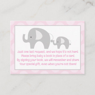 Pink Grey Elephant Enclosure Book Request Cards