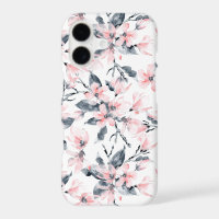Pink & Grey Floral Watercolor Pattern