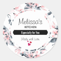 Pink & Grey Floral Watercolor Pattern Kitchen