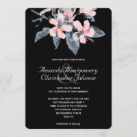 Pink & Grey Flowers Classy Watercolor Wedding