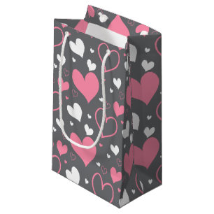 Pink & Grey Hearts Gift Bag