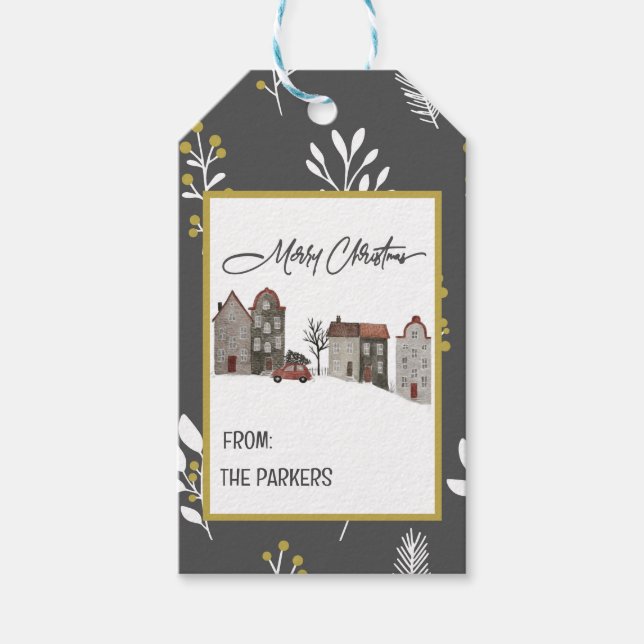 Pink_Grey Holiday Gift Tags (Front)