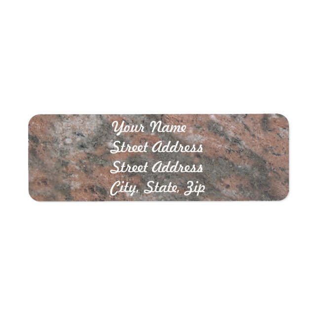Pink & Grey Marble Return Address Sticker (Front)