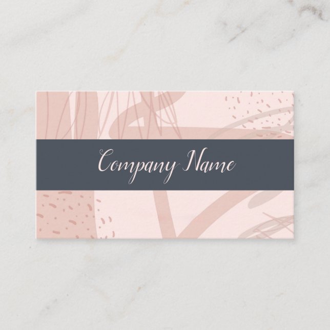 Pink & Grey Modern Business Card (Front)