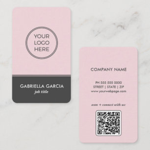 Pink Grey Modern Business Logo Business Card