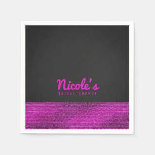 Pink & Grey Modern Glam Sequins Elegant Chic Napkin