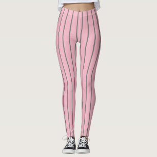 Pink Grey Pinstripes 4Allie Leggings