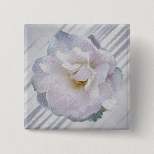 Pink grey rose 15 cm square badge