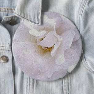Pink grey rose 6 cm round badge