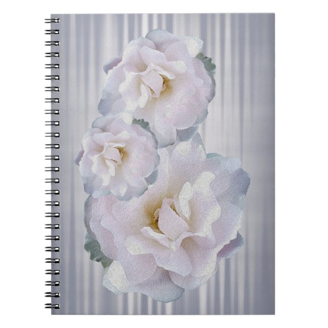 Pink grey roses notebook (Front)