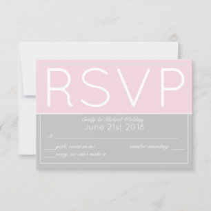 Pink Grey RSVP Modern with Menu Selections