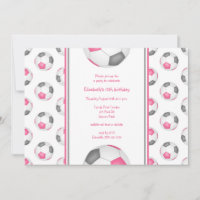 pink grey soccer balls pattern birthday party