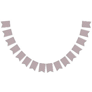 Pink Grey Stars Modern design Bunting