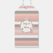 Pink Grey Stripes Baby in Bloom