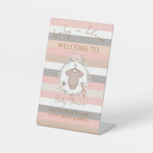 Pink Grey Stripes Baby in Bloom