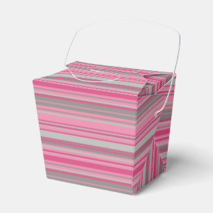 Pink Grey Strips Favour Box