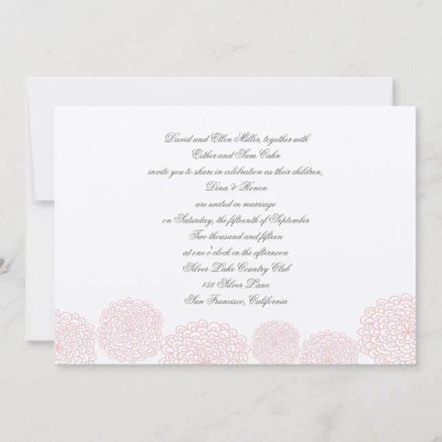 Pink Grey Wedding Invitation (Front)