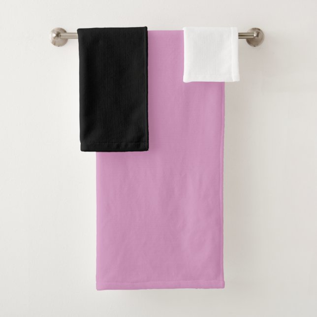 Pink, Grey, white and Black Combo Bath Towel Set (Insitu)