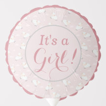 Pink Grey White Baby Lamb - It's a Girl!